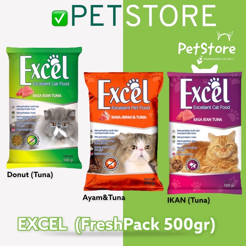 EXCEL Makanan Kucing Kering Adult Fresh Pack