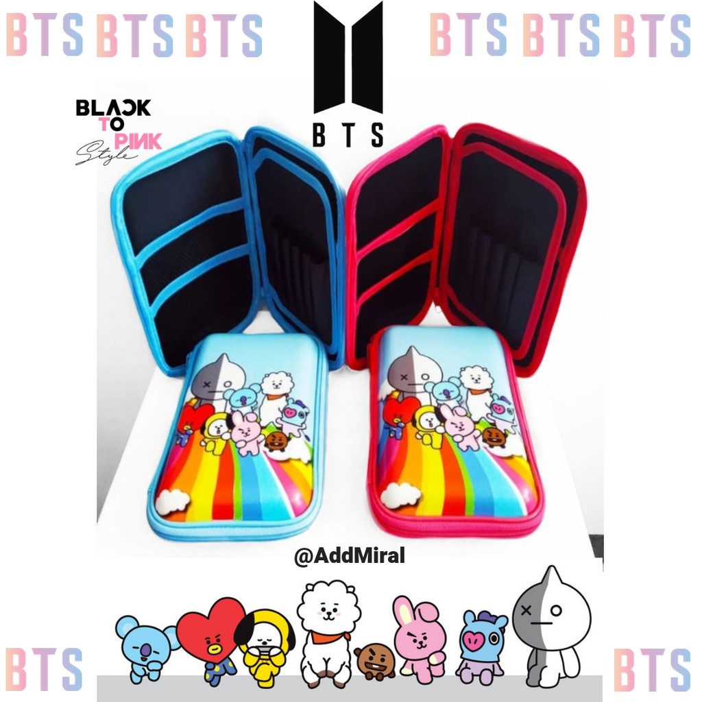 

TEMPAT PENSIL BT21 BTS BANGTAN ARMY KPOP PENCIL CASE KOTAK PENSIL HARD CASE SMIGGLE