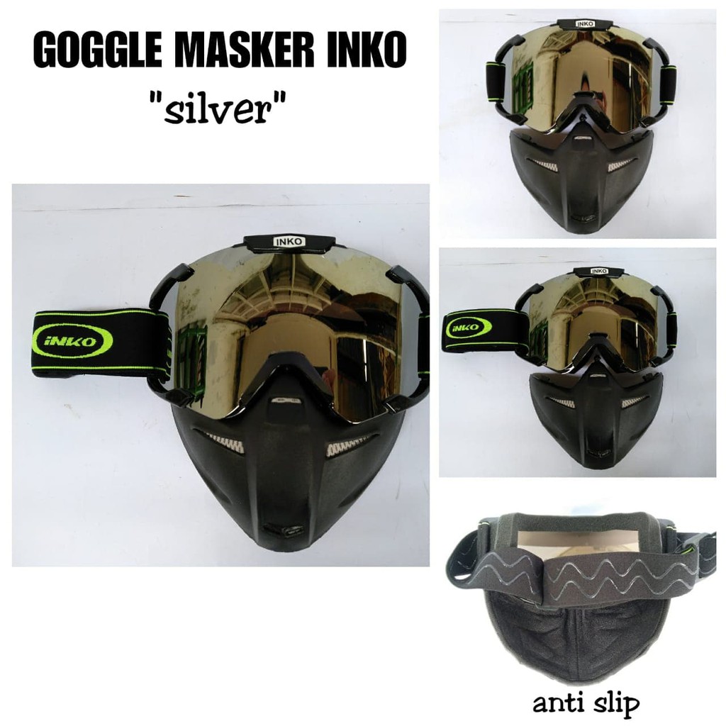 BRO Helm Goggle Mask Hitam Pelangi, Goggle Mask MDS, INK Google Mask Osbe, Goggle Mask Di Helm Kyt