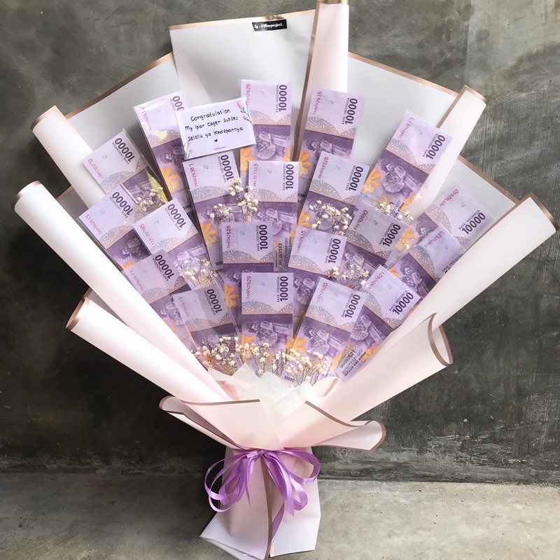 bouquet uang 10rb 20 pcs