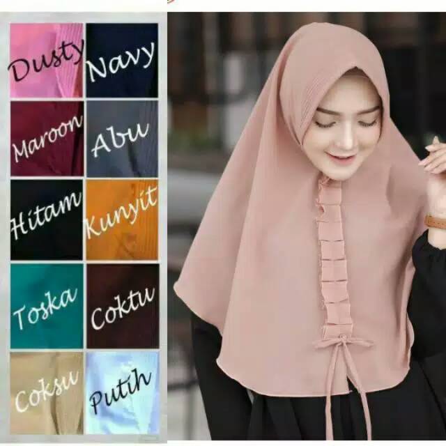 Hijab/jilbab instan khimar pet warna pita/Khimar warna pita tali/khimar