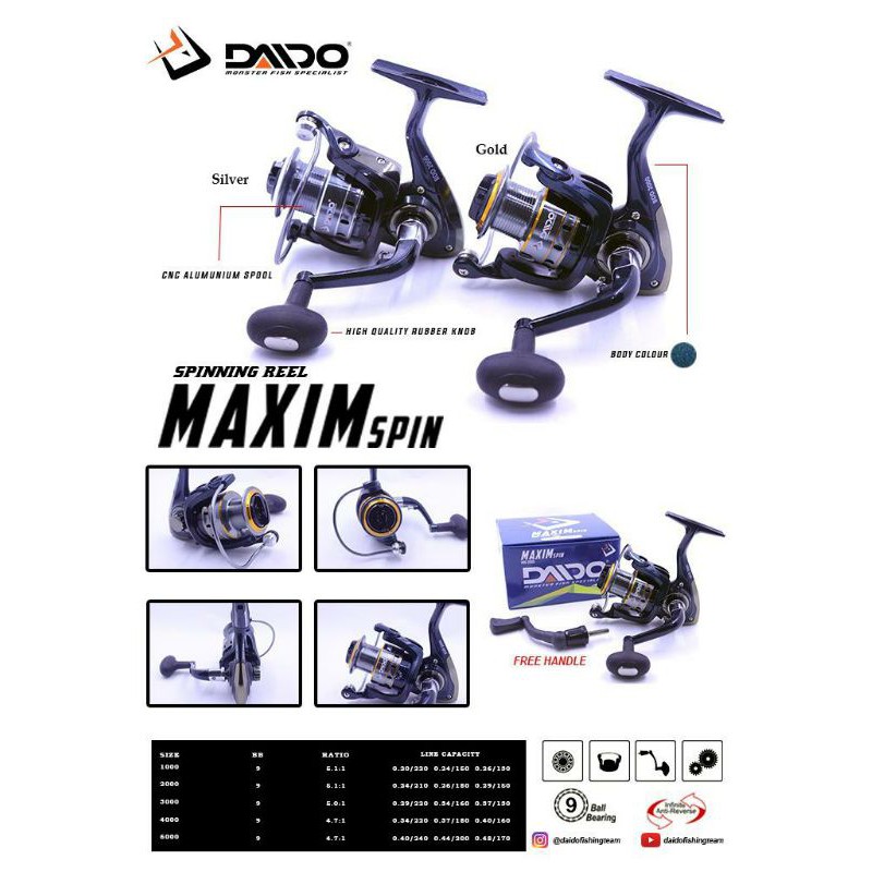 Reel DAIDO MAXIM SPIN 1000 2000 3000 4000 6000