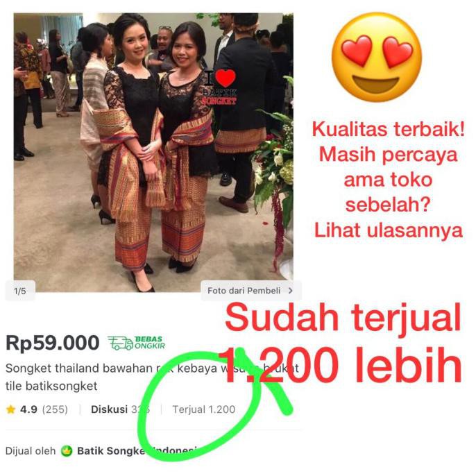 SONGKET MESIN MURAH SERAGAM MAKASSAR BATAK MEDAN PALEMBANG RIAU - RANDOM