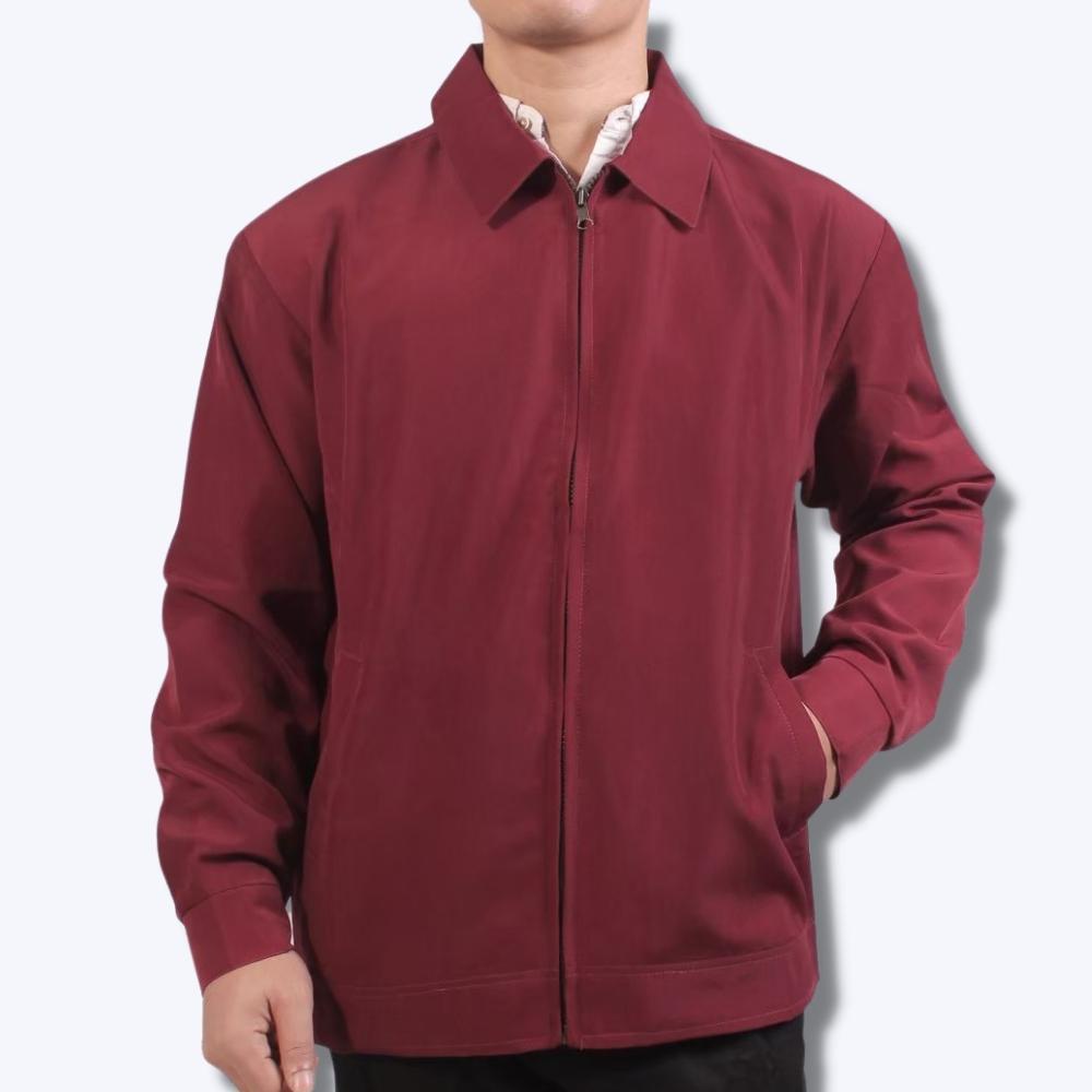 Jaket SBY Berkerah Polos Maroon Semi Jas Jasket Seminar Kantor Jaket Casual Seragam Kuliah