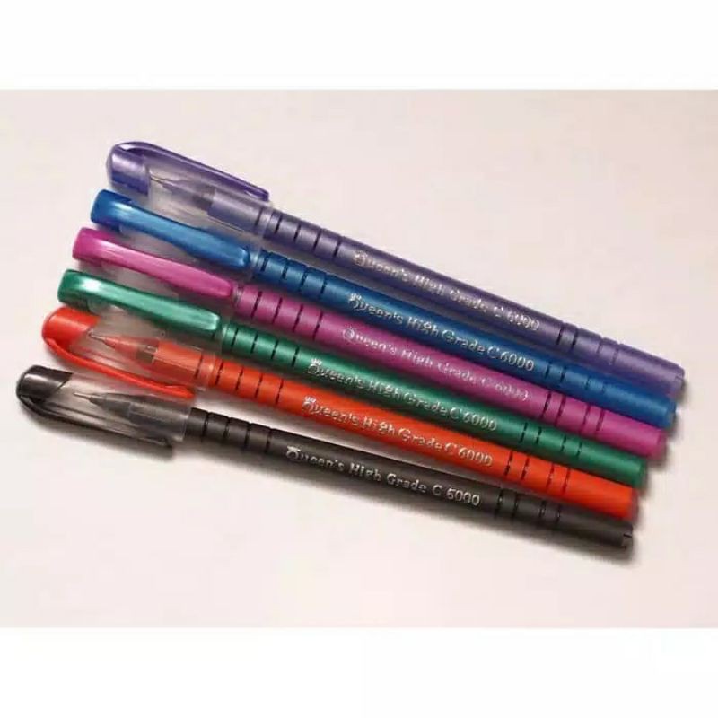 

Queen's C6000 extra fine pine bolpen pena hitam 1Pack / 12Pcs
