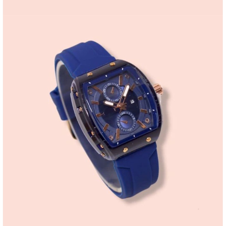 (Cod)Jam Tangan Wanita Fashion Hushpuppies  Casual Tangal Aktif Kota New Top Murah Strap Rubber/Karet(Dikirim Jakarta)