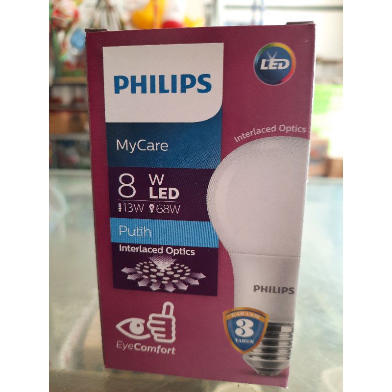 lampu led philips 8 watt