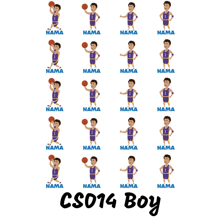 

Sticker Nama Cutting Label Waterproof Tahan Air Boy Sport 14 (CS014)