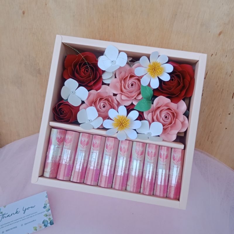 money box kotak uang hadiah kado ulang tahun gift buket uang bloom box