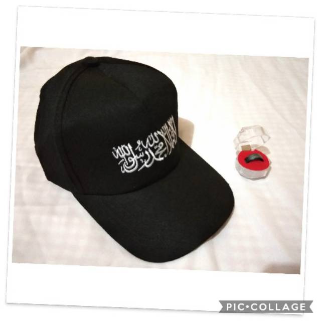 Topi tauhid bordir hitam best seller