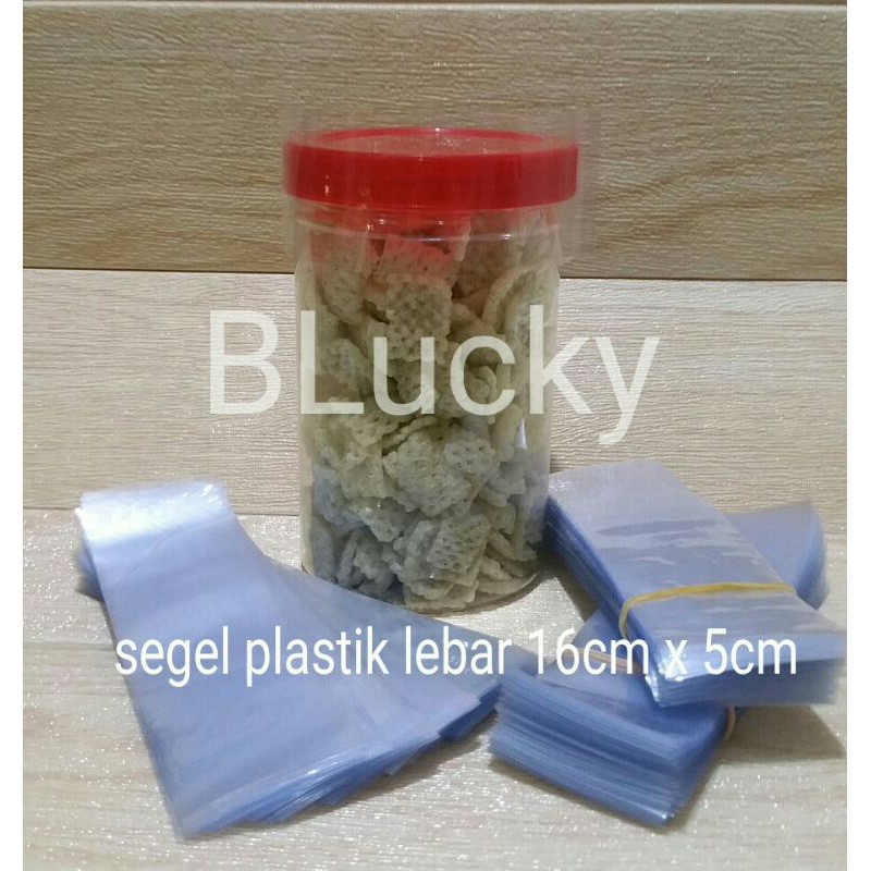 200pcs Segel Plastik Shrink Lebar 16cm x 5cm Untuk Tutup Toples Tabung Diameter 9,5 - 10cm