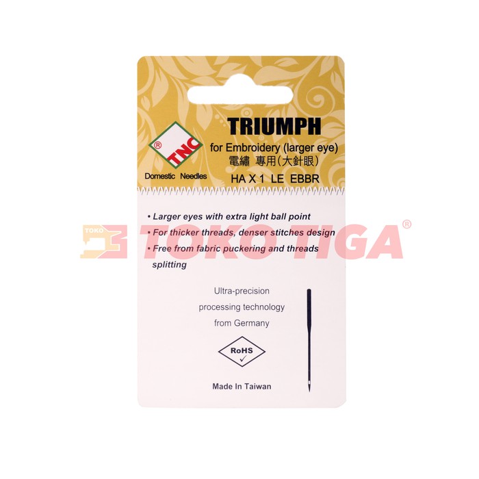 Jarum Triumph/TNC HAX1 LE EBBR Bordir Embroidery (Mesin Portable)