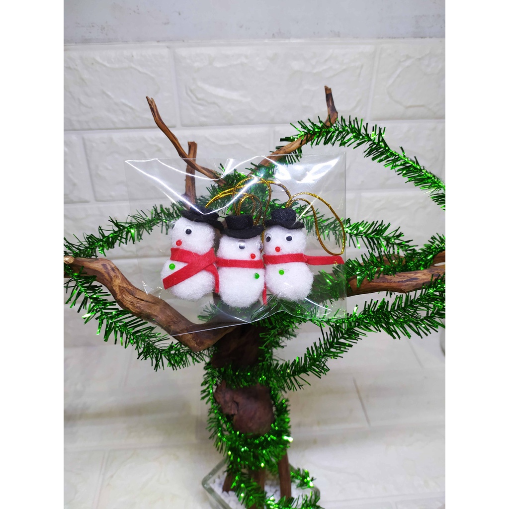 ( 3pcs) Gantungan SNOWMAN - Dekorasi Hiasan pohon Natal