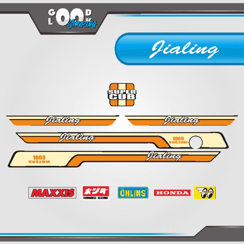 STRIPING STIKER LIS ASTREA GRAND JIALING SUPER CUB JEPANG JAPAN
