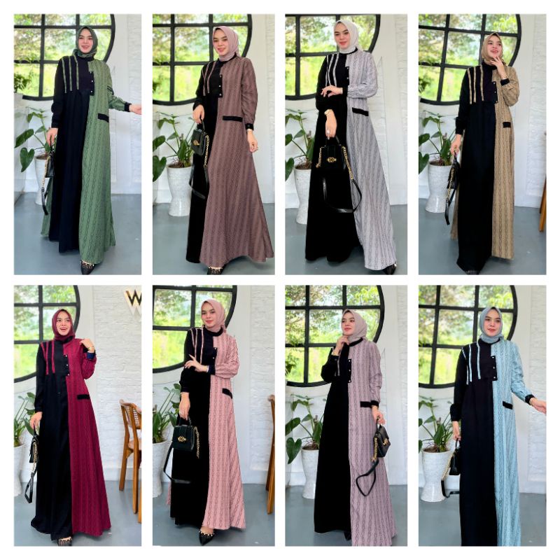 Arini dress by HMF luxury fashion muslim/original branded/arabian black mix kinara