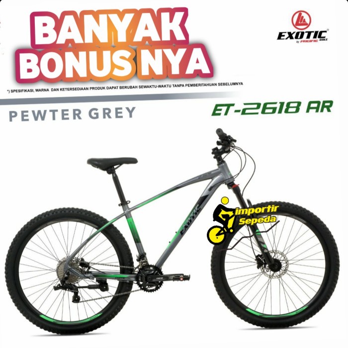 EXOTIC ET 2618 AR SEPEDA GUNUNG MTB 27.5 ALLOY HYDRAULIC - Pewter Grey