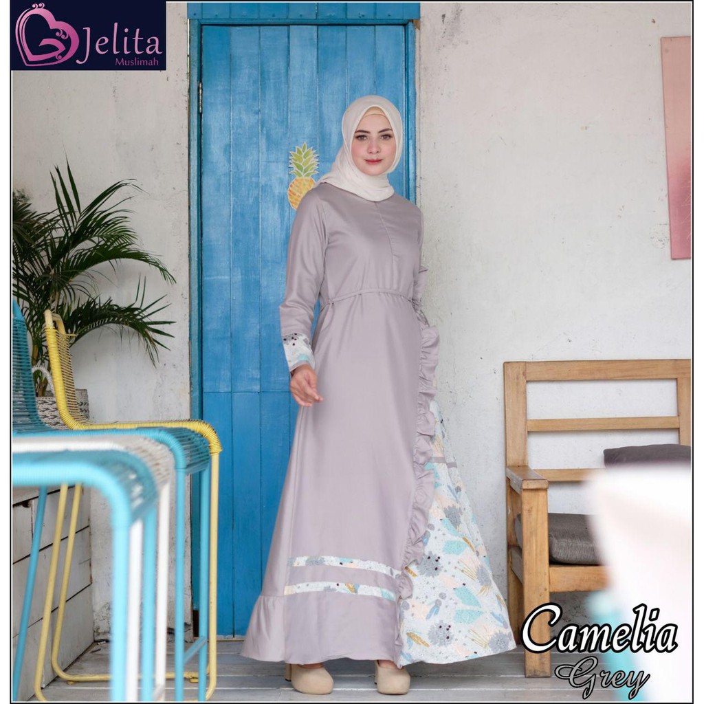GAMIS CAMELIA DRESS JELITA MUSLIMAH FASHION MUSLIM