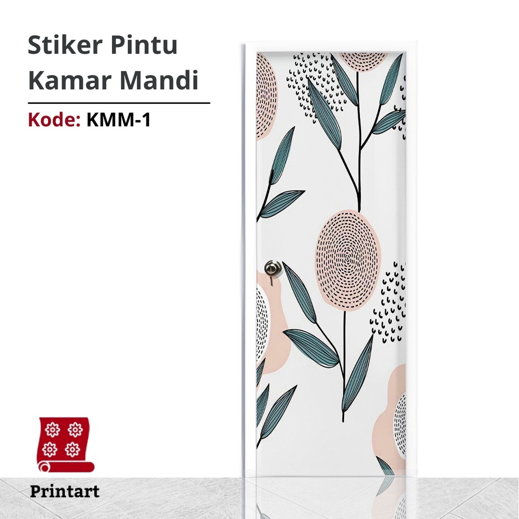 Stiker pintu kamar mandi motif Minimalist Kode KMM-1 - FX