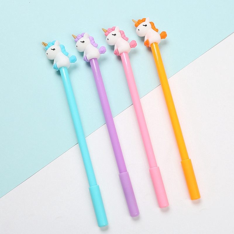 Pulpen Silikon Korea Bentuk Unicorn Lucu Warna Warni untuk Hadiah Pelajar