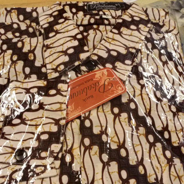 Kemeja Batik Parang Unggul Jaya || Sogan Putih || Batik Pria Lengan Panjang