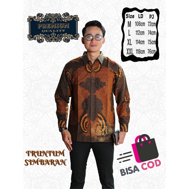 NEW ARRIVAL BATIK KEMEJA PRIA LENGAN PANJANG MOTIF SURYA KENCANA PREMIUM MURAH
