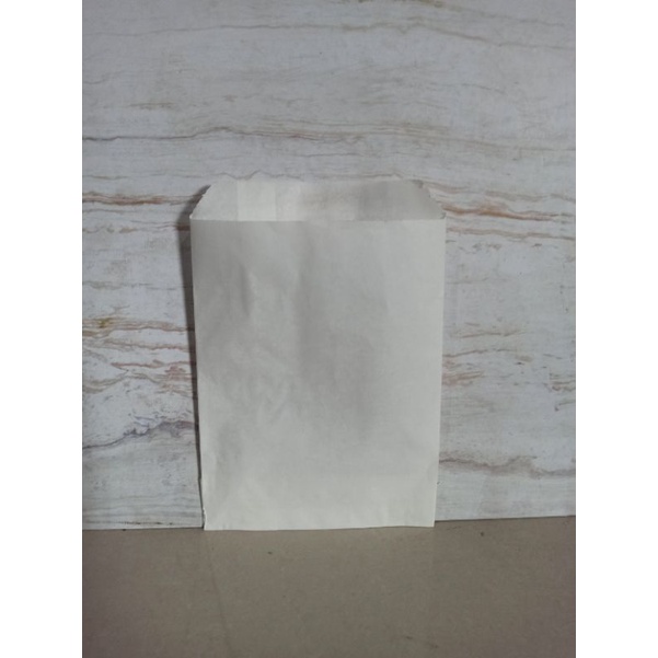 

Paper bag kantong kertas foodgrade flat putih 19x12 cm (french fries)( min.pembelian 50 pcs)