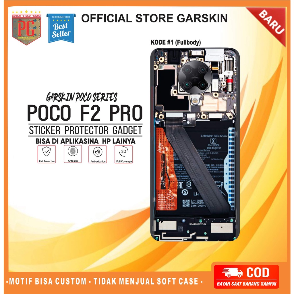 POCO F2 PRO Garskin Original Gadget Motif Mesin(isi 2 pcs)