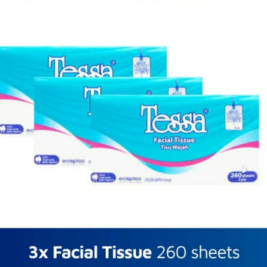 Tessa Facial Tissue 260 Sheet 2 Ply Paket Isi 3 Pc