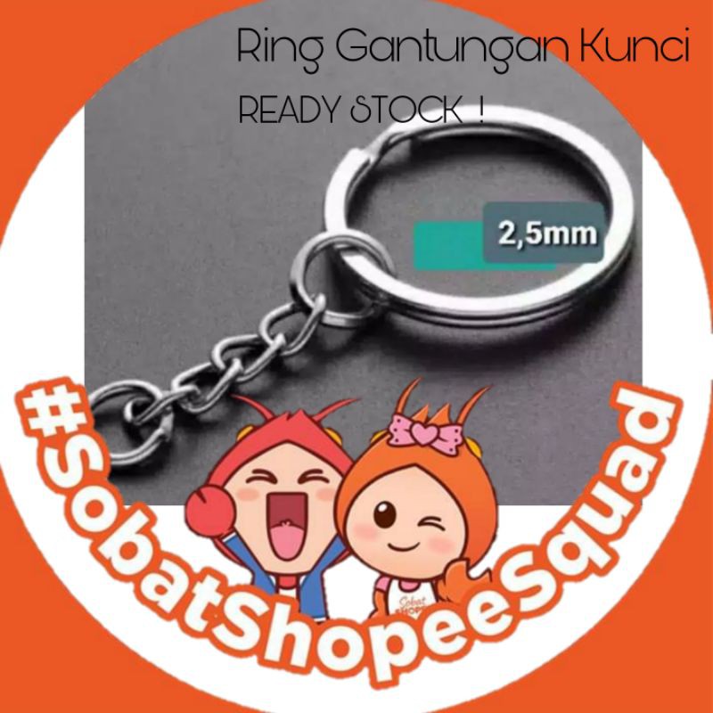 ring gepeng  ring gantungan kunci karet ring bulat rantai 