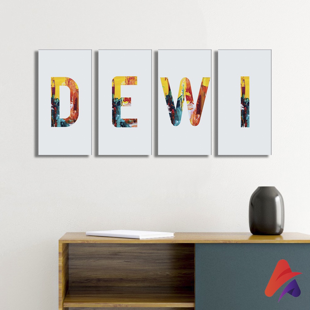 HIASAN DINDING APOLITO NAMA ALFABET ABJAD (10X20) WALL DECOR PAJANGAN DINDING DEKORASI DINDING