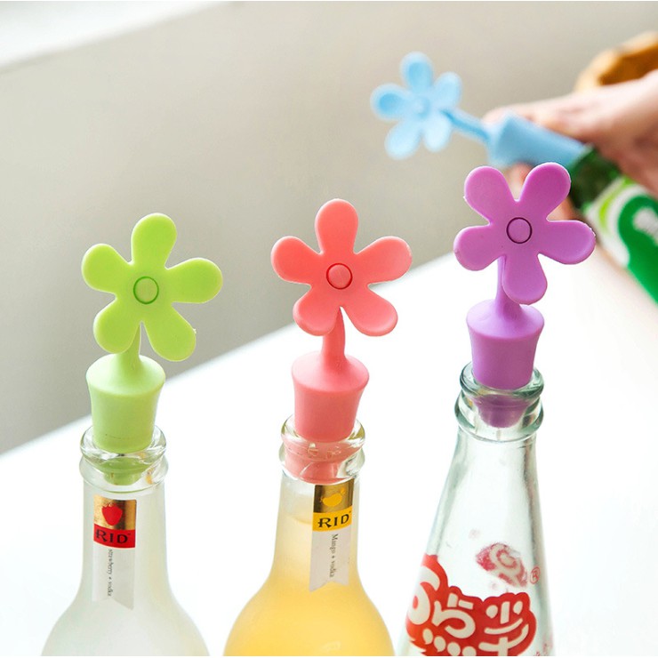 Flower Bottle Cap Cover / Penutup Tutupan Botol Silikon Model Bunga