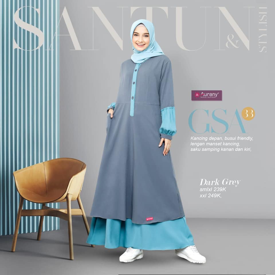 AURANI GSA 33 FASHION MUSLIM GAMIS PREMIUM TERBARU / TREN 2020 / ORIGINAL BRAND PUSAT