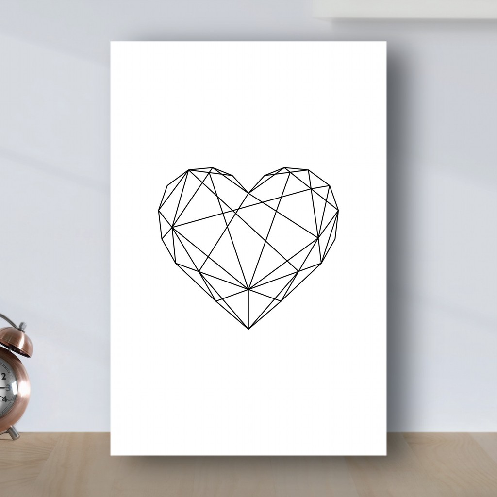 Poster Minimalis Geometric Love Poster Kayu MDF Shopee Indonesia