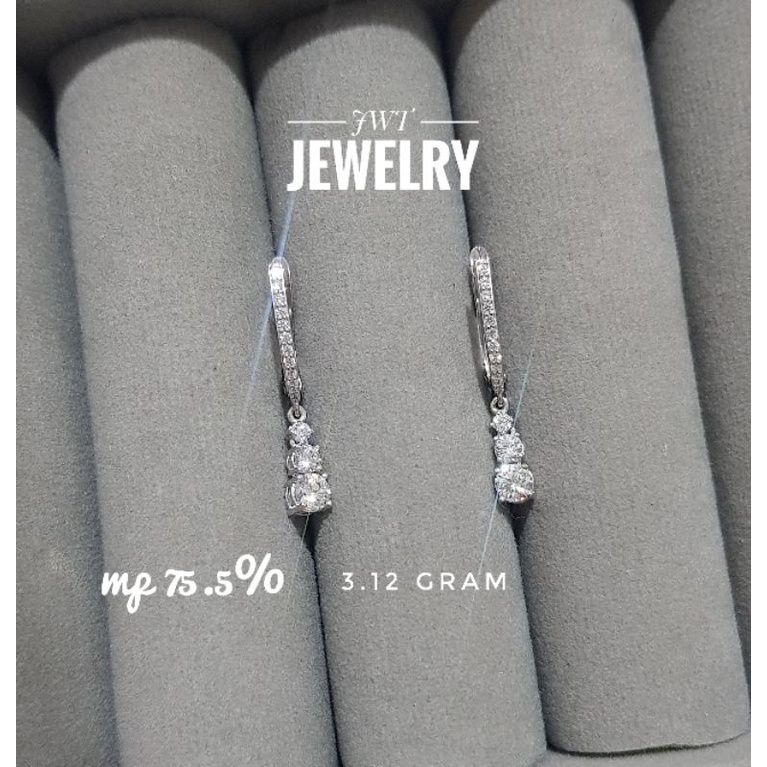 GIWANG ANTING TUSUK LEMBAYUNG COLLECTIONS LISTRING GANTUNG 3 SOLITAIRE MDL BERLIAN