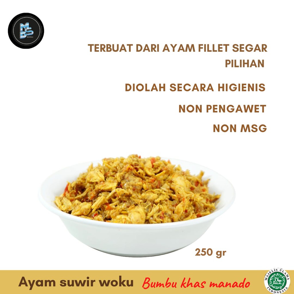 

ayam suwir woku 250 gr / ayam suwir