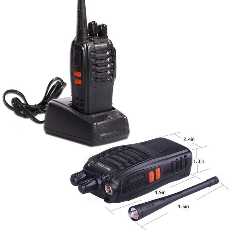 HT MERODITH 888S Handy talky portabel 2 unit UHF peralatan komunikasi luar ruangan nirkabel jarak jauh walkie talkie