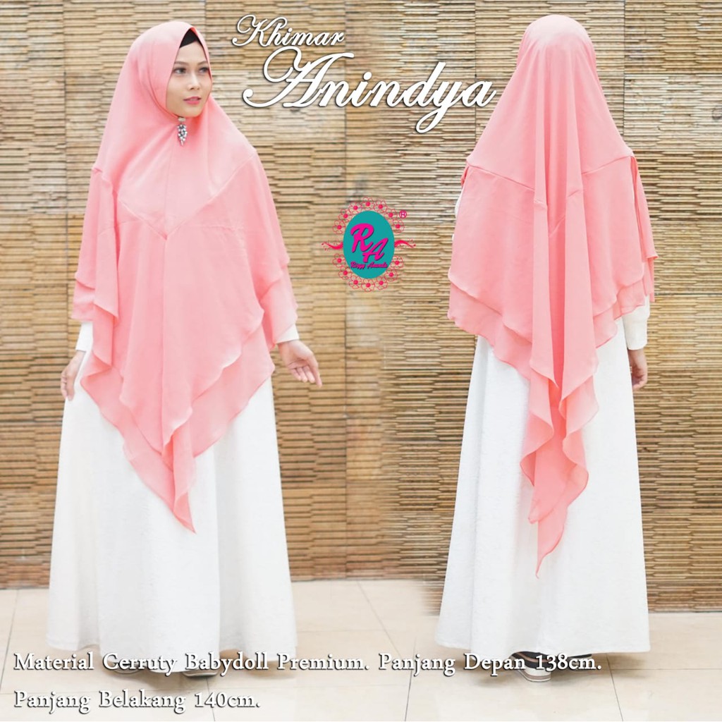 Syar'i Khimar Pakaian Wanita Muslim Cewe Kerudung Perempuan Jilbab Gamis Polos Baju Syari Panjang