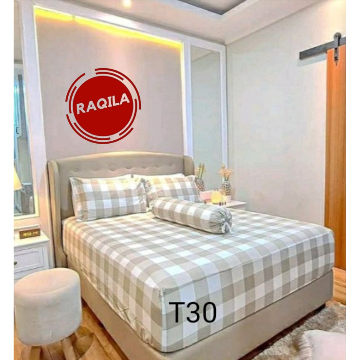 Sprei ukuran 180x200x30/160x200x30/120x200x30 aesthetic kotak kotak tinggi 30cm/Sprei aesthetic korea