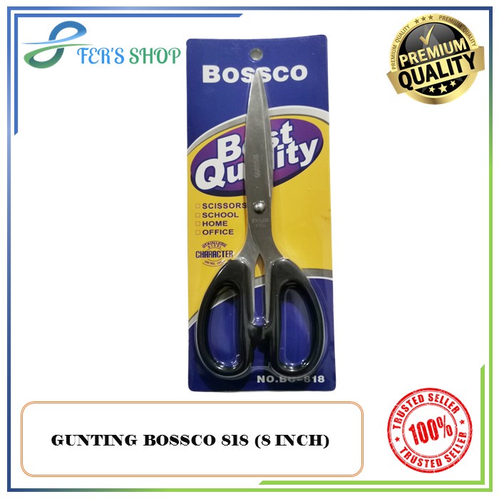 

GUNTING BOSSCO BC 818 / GUNTING 8 INCH / GUNTING KERTAS / GUNTING KANTOR / GUNTING SEKOLAH / ATK