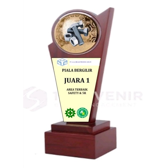 Piala kayu jati custom
