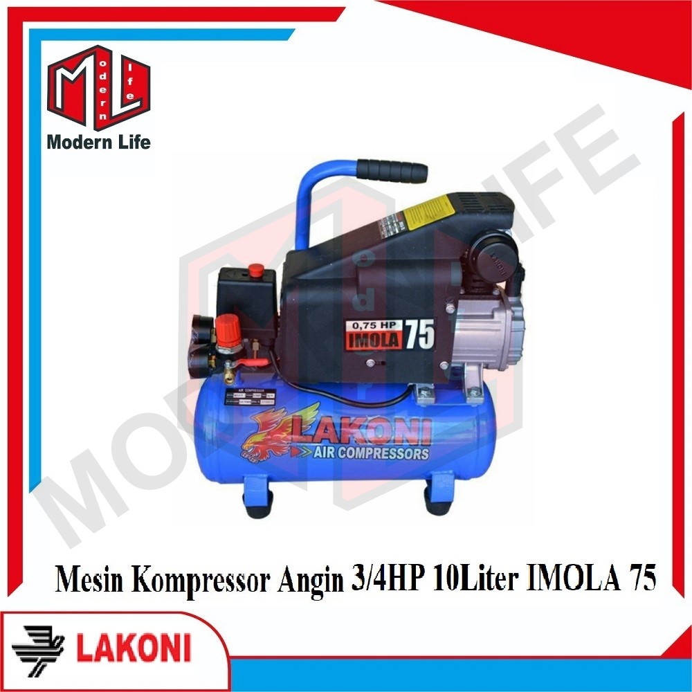 Lakoni Imola 75 Imola75 Mesin Kompressor Angin Listrik 3/4 HP 10 Liter