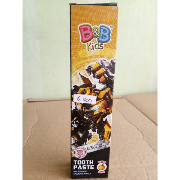 B&amp;B KIDS TOOTHPASTE OPTIMUS PRIME STRAWBERRY, BUMBLEBEE ORANGE, BARBIE STRAWBERRY, PONNY ORANGE, PINKIE PIE STRAWBERRY 50GR