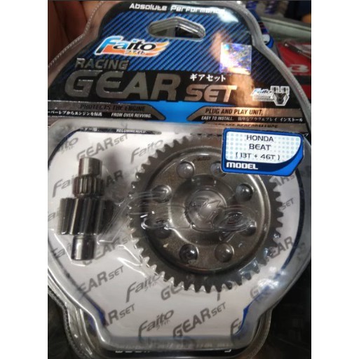 rasio gear set FAITO Racing malaysia honda vario 110 cc beat scoopy spacy old lama karbu KVY