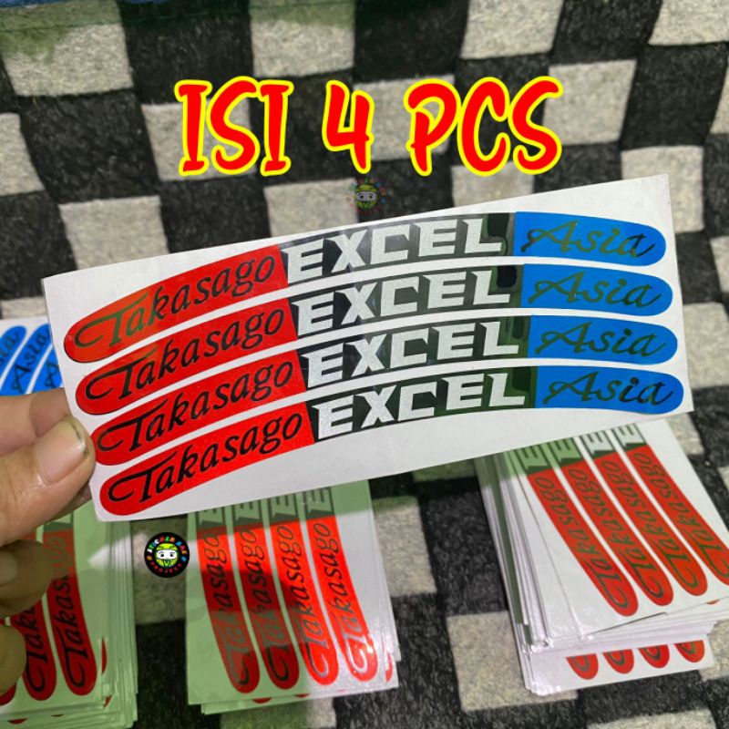 stiker pelk takasago excel asia isi 4 pcs bisa buat semua velg motor