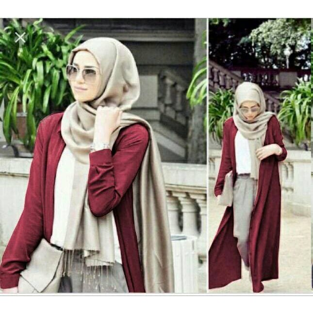 pakaian Gaun muslim ibu islami aop d setelan st hj CONSINA MAROON / baju muslim wanita celana cardi