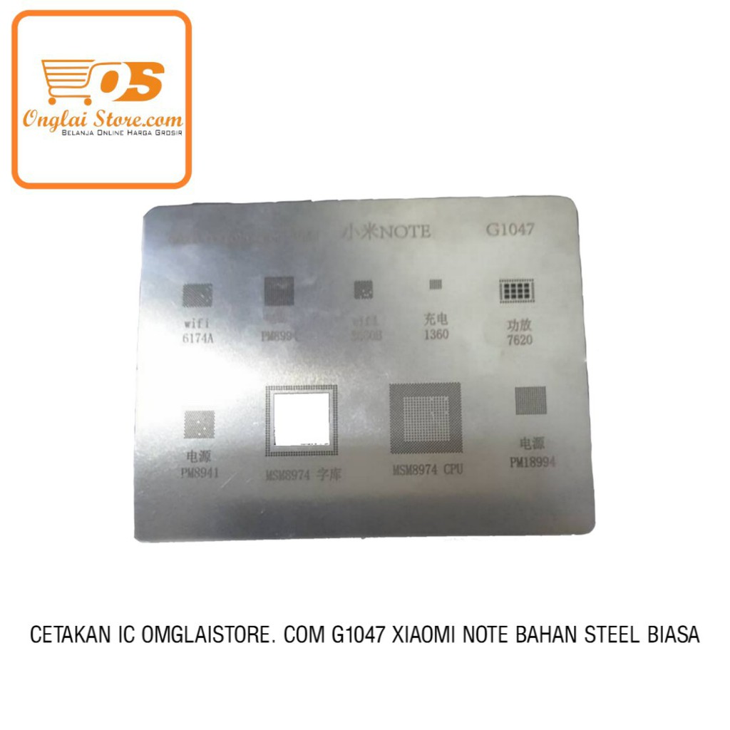 Cetakan Ic Omglaistore.Com G1047 Xiaomi Note Bahan Steel Biasa