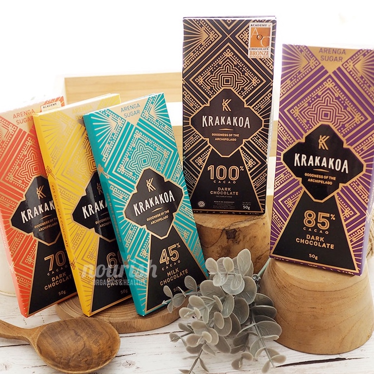 Krakakoa, Arenga 100% Dark Chocolate 50gr (No White Sugar Chocolate)