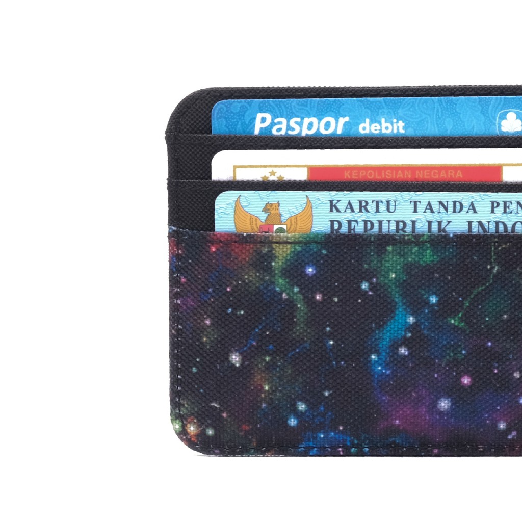 dompet kartu cewek cowok minimalis motif galaxy