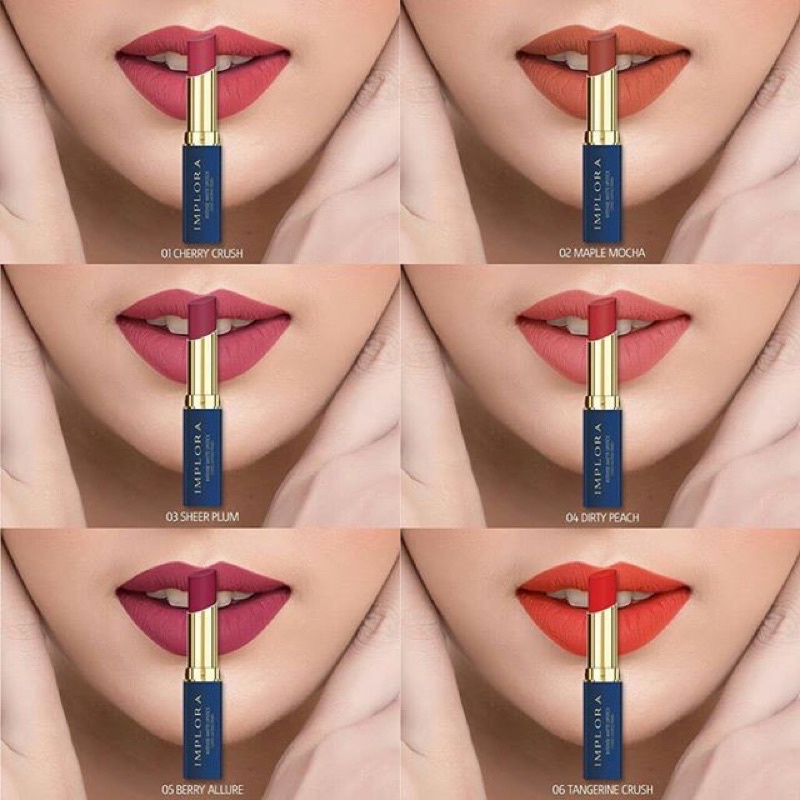 IMPLORA INTENSE MATTE LIPSTICK/IMPLORA INTENSIF LIPSTIK/IMPLORA ORIGINAL ASLI FREE PAKING DUS DAN BA