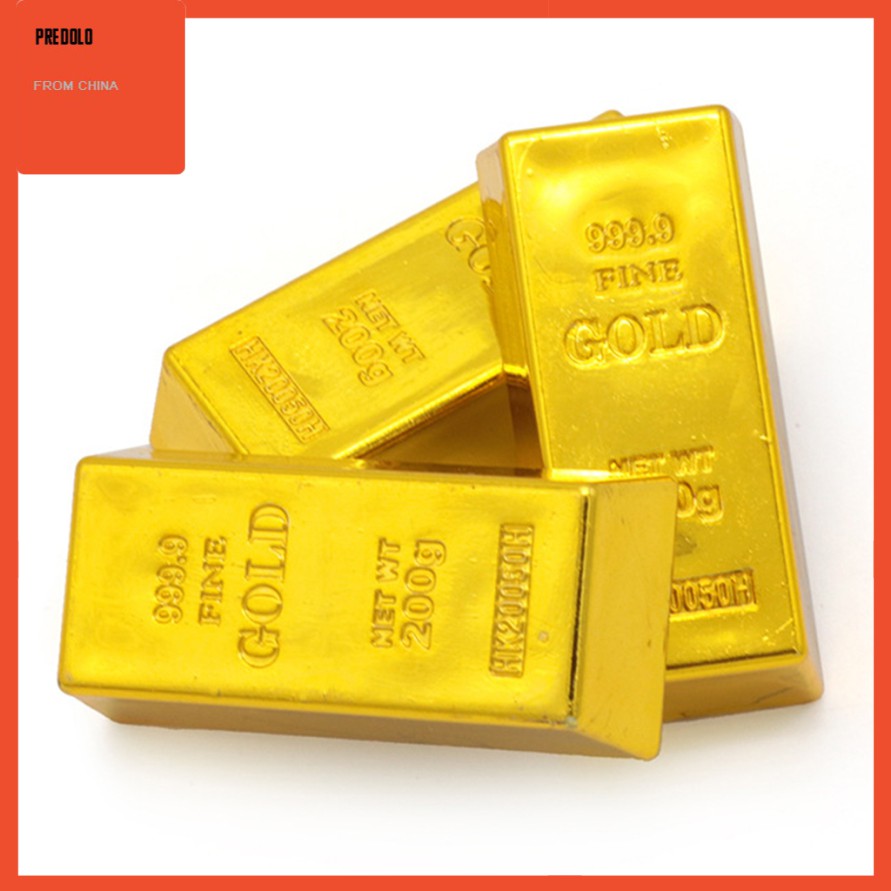 999.9 Gold Bar Bullion Properti Sulap Bahan Plastik Untuk Dekorasi Meja